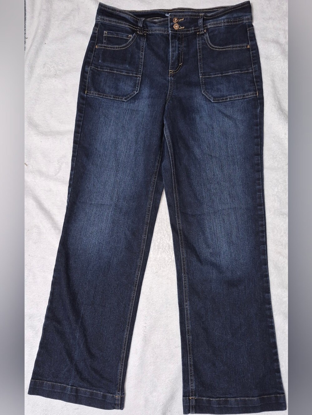 Style & Co. Women's Trouser Jeans Size 10 Dark Wash Patch Pockets Stretch Denim
